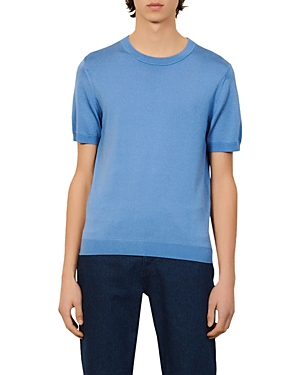 Sandro Pablo Stretch Knit Crewneck T-shirt In Sky Blue