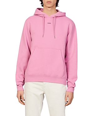 Sandro Small Logo Hoodie In Pink