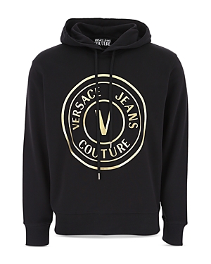 Versace Jeans Couture v emblem logo hooded sweatshirt