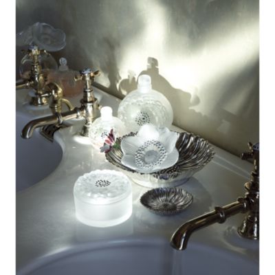 Lalique Anemone Crystal Flower Paperweight