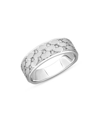 Bloomingdale's Fine Collection Men's Diamond Textured Band in 14K White Gold, 0.50 ct. t. w. - Exclusive