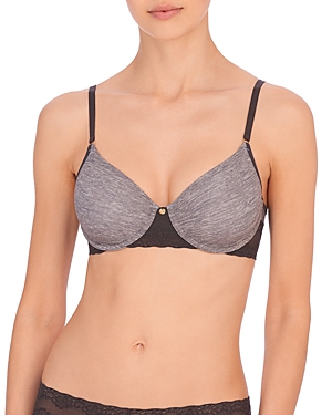 Natori Bliss Perfection Contour Underwire Soft Stretch Padded T-shirt Everyday Bra (38dd) Women's In Heather Grey Print