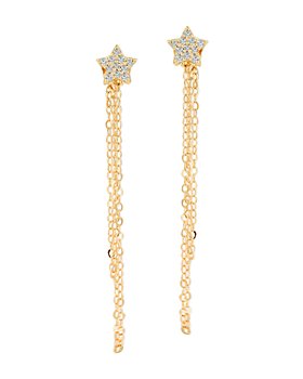 Moon & Meadow - 14K Yellow Gold Diamond Star Chain Drop Earrings - 100% Exclusive
