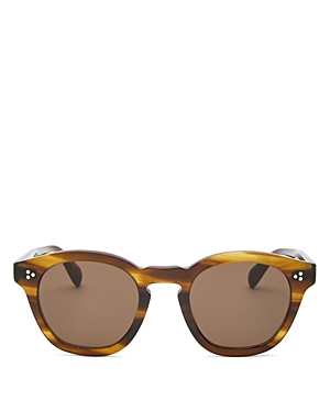 Oliver Peoples Round Sunglasses, 48mm In Dark Brown