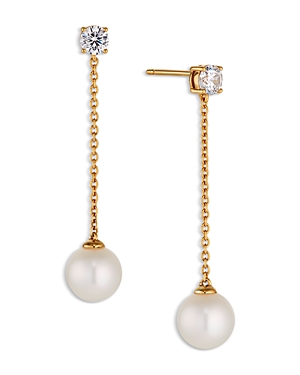 Nadri Cultured Genuine Freshwater Pearl Drop Earrings In Gold