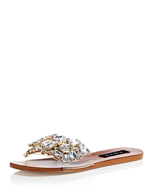 Aqua Women's Paris Embellished Slide Sandals - 100% Exclusive In Clear Rhinestone