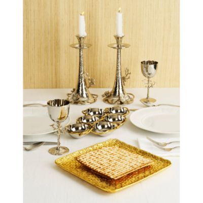 White Orchid Taper Candleholder, Set of 2