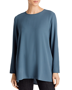 EILEEN FISHER ROUND NECK SILK TUNIC