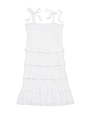 Katiejnyc Girls' Floral-print Tiered Smocked Dress - Big Kid In White