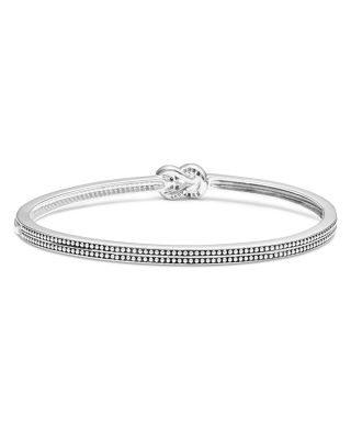 18K Yellow Gold & Sterling Silver Newport Diamond Knot Hinged Bangle Bracelets