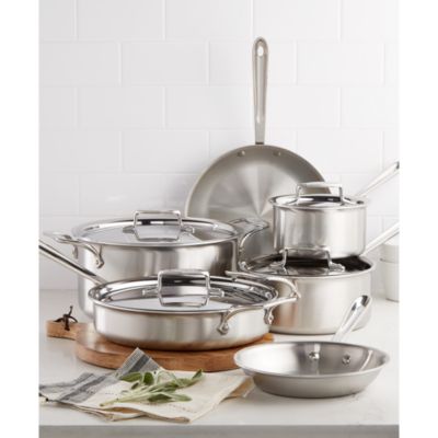 D5 Stainless Brushed 5-ply Bonded Cookware Set, 14 piece Set