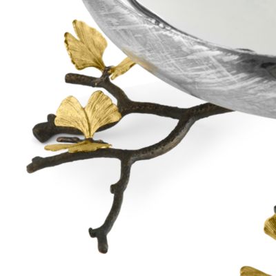 Butterfly Ginkgo Footed Centerpiece Bowl