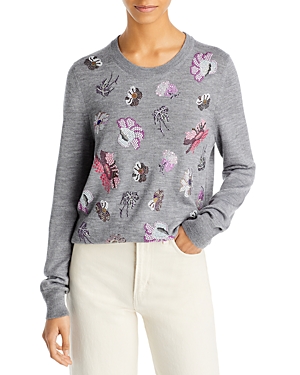 Shop Libertine Mille Fleur Sweater In Grey