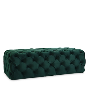 Tov Furniture Kaylee Velvet Ottoman In Green