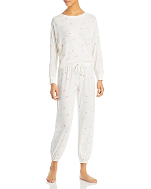 Honeydew Star Seeker Printed Pajama Set In Ivory Doodle