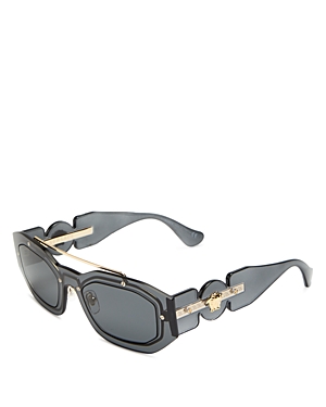 Versace Men's Brow Bar Geometric Sunglasses, 51mm In Trans Gr