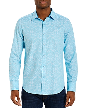 Shop Robert Graham Highland Long Sleeve Woven Shirt In Light Blue