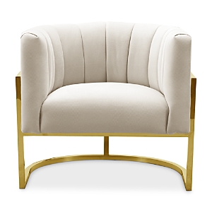 Tov Furniture Magnolia Velvet Chair In Cream