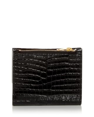 Uptown Compact Wallet in Crocodile-embossed Shiny Leather