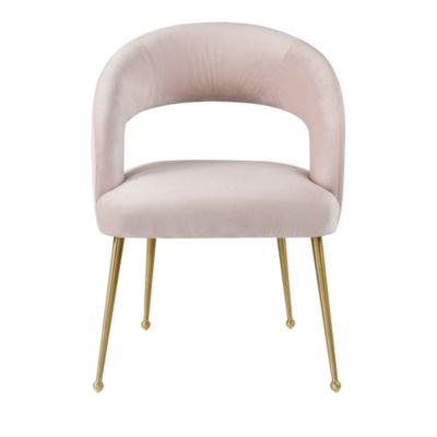  Rocco Velvet Dining Chair in Blush