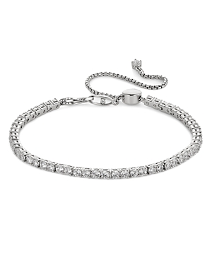 Shop Nadri Love All Cubic Zirconia Slider Bracelet In Silver