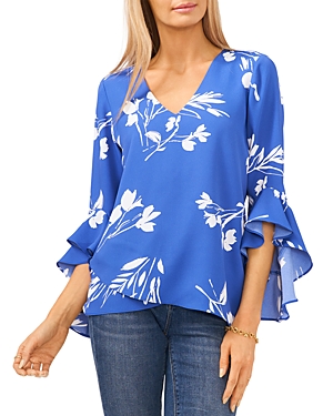 Vince Camuto Ruffle Top In Deep Azure