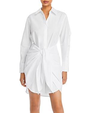 Shop Derek Lam 10 Crosby Charlotte Tie Waist Shirt Dress In White