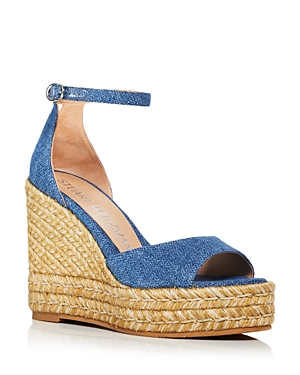 Stuart Weitzman Women's Nudistcurve Platform Wedge Espadrille Sandals In Washed/natural