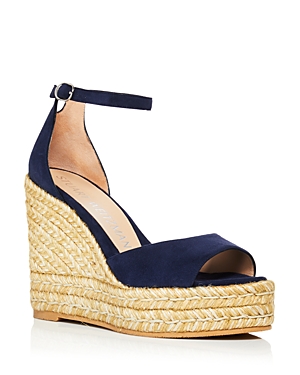 Stuart Weitzman Women's Nudistcurve Platform Wedge Espadrille Sandals In Nice Blue