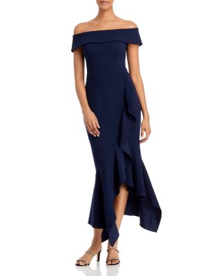 Scuba Crepe Off-the-Shoulder Midi Dress - Exclusive