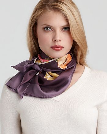 Salvatore Ferragamo Bright Large Floral Scarf with Border | Bloomingdale's
