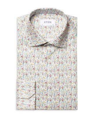 Eton Slim Fit Floral Print Dress Shirt 