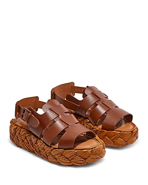 CLERGERIE WOMEN'S AUREL BRAIDED JUTE PLATFORM SANDALS