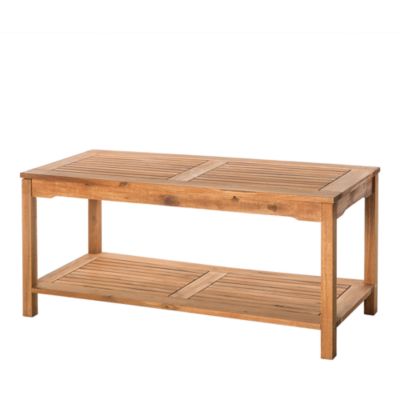 WALKER EDISON Acacia Wood Outdoor Patio Coffee Table | Bloomingdale's