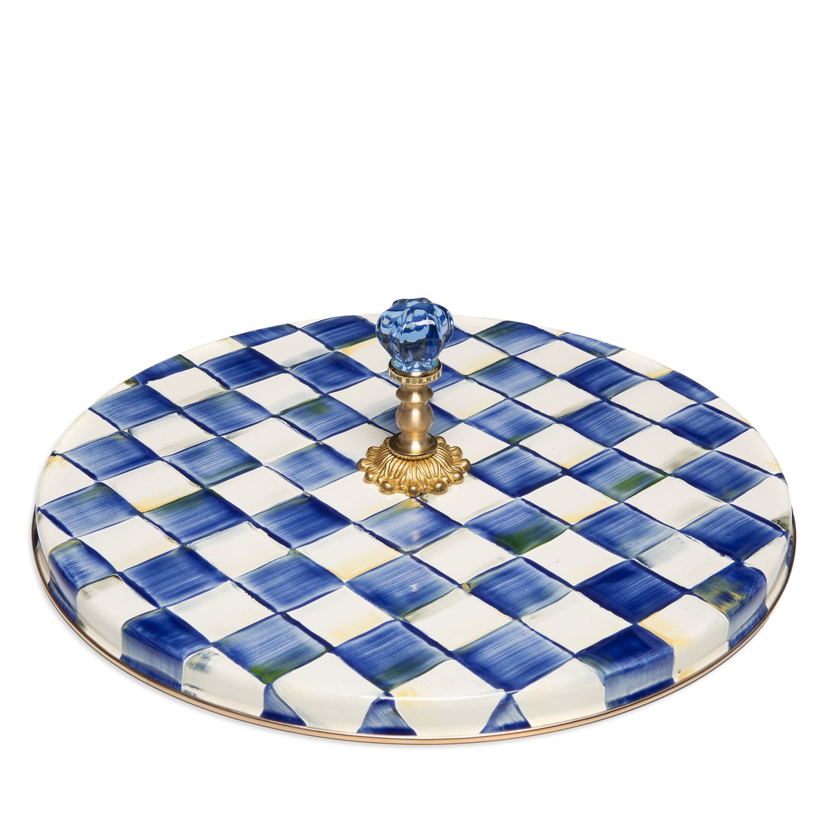 Mackenzie-childs Mackenzie-Childs Royal Check Enamel Cheese Course in Blue/White