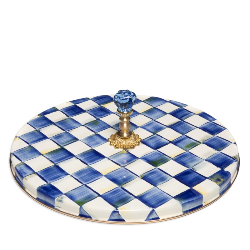Mackenzie-childs Royal Check Enamel Cheese Course in Blue/White