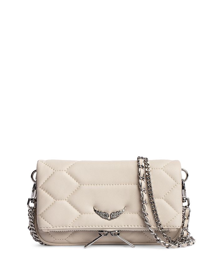Zadig & Voltaire Rock Leather Clutch Bag in White
