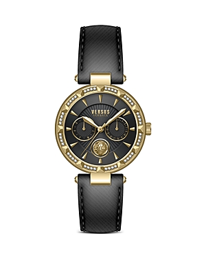 Versus Sertie Crystal Strap Watch In Black/gold