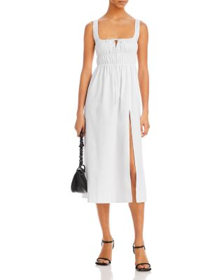 COTTON LONG DRESS WITH SLIT