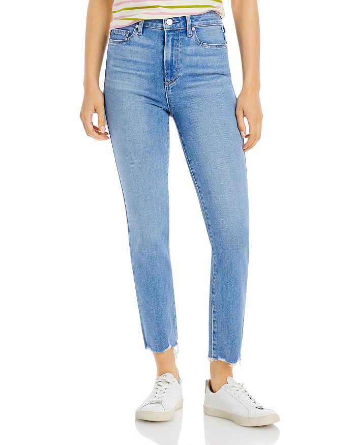 Paige Cindy High Rise Cropped Straight Jeans In Iris