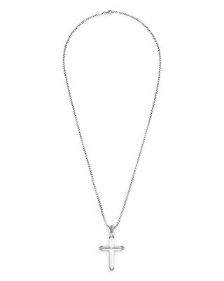 Men's Sterling Silver Classic Chain Cross Pendant Necklace, 22"