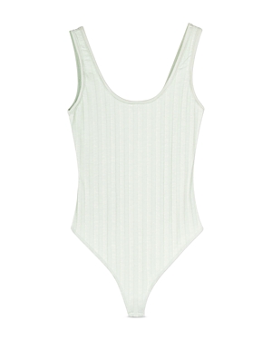 JONATHAN SIMKHAI IRENE RIBBED SCOOP NECK BODYSUIT