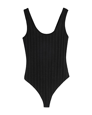 JONATHAN SIMKHAI IRENE RIBBED SCOOP NECK BODYSUIT