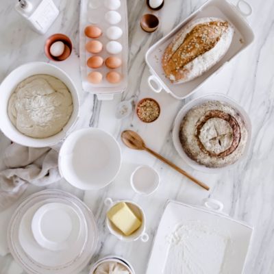 Lastra White Rectangular Baker