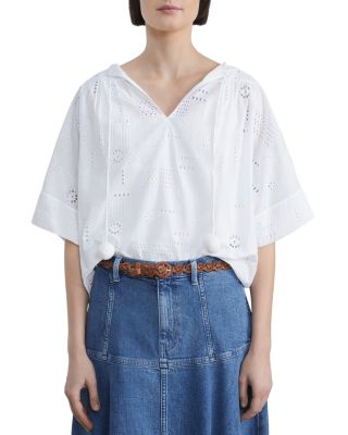 Lafayette 148 New York - Elora Tie Neck Eyelet Blouse