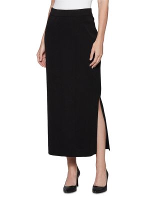 Misook - Pull On Slit Hem Skirt