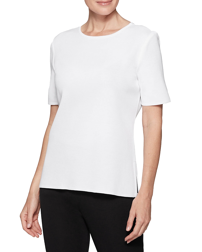 Misook Short-sleeve Shell In White