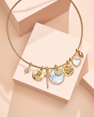 18K Yellow Gold DY Elements&reg; Black Onyx, Mother-of-Pearl & Diamond Convertible Pendant Necklace, 17"