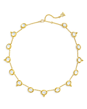 TEMPLE ST CLAIR 18K YELLOW GOLD CLASSIC MOONSTONE & DIAMOND COLLAR NECKLACE, 15-18