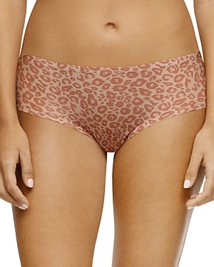 Chantelle Soft Stretch One-size Seamless Hipster In Natural Leopard